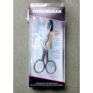 Tweezerman Eye Brow Shaping Stainless Steel Scissors & Shaping Brush 2914-R
